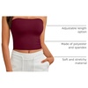 image:imageAUTOMET Womens Strapless Tube Tops Bandeau Crop TopsBurgundy
