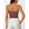 image:imageAUTOMET Womens Strapless Tube Tops Bandeau Crop TopsCoffee