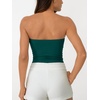 image:imageAUTOMET Womens Strapless Tube Tops Bandeau Crop TopsDarkgreen
