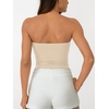 image:imageAUTOMET Womens Strapless Tube Tops Bandeau Crop TopsKhaki
