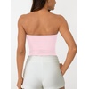 image:imageAUTOMET Womens Strapless Tube Tops Bandeau Crop TopsPink