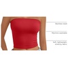 image:imageAUTOMET Womens Strapless Tube Tops Bandeau Crop TopsRed
