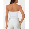 image:imageAUTOMET Womens Strapless Tube Tops Bandeau Crop TopsWhite