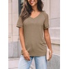 image:imageAUTOMET Womens Summer Short Sleeve T Shirt 2026 Spring Vacation V Neck Tops Lace Blouses Dressy Casual Fashion ClothesKhaki
