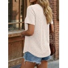 image:imageAUTOMET Womens Summer V Neck Babydoll Tops Short Sleeve ShirtsApricot