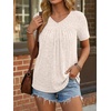 image:imageAUTOMET Womens Summer V Neck Babydoll Tops Short Sleeve ShirtsApricot