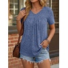 image:imageAUTOMET Womens Summer V Neck Babydoll Tops Short Sleeve ShirtsBlue
