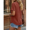 image:imageAUTOMET Womens Summer V Neck Babydoll Tops Short Sleeve ShirtsCaramel