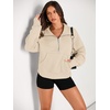 image:imageAUTOMET Womens Sweatshirts Half Zip Fleece Pullover Fall OutfitsApricot