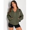 image:imageAUTOMET Womens Sweatshirts Half Zip Fleece Pullover Fall OutfitsArmygreen