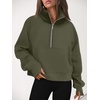 image:imageAUTOMET Womens Sweatshirts Half Zip Fleece Pullover Fall OutfitsArmygreen