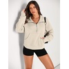 image:imageAUTOMET Womens Sweatshirts Half Zip Fleece Pullover Fall OutfitsBeige