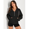 image:imageAUTOMET Womens Sweatshirts Half Zip Fleece Pullover Fall OutfitsBlack