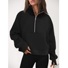 image:imageAUTOMET Womens Sweatshirts Half Zip Fleece Pullover Fall OutfitsBlack