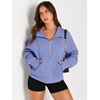 image:imageAUTOMET Womens Sweatshirts Half Zip Fleece Pullover Fall OutfitsBlue Purple