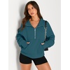 image:imageAUTOMET Womens Sweatshirts Half Zip Fleece Pullover Fall OutfitsBluegreen