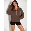 image:imageAUTOMET Womens Sweatshirts Half Zip Fleece Pullover Fall OutfitsBrown