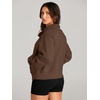 image:imageAUTOMET Womens Sweatshirts Half Zip Fleece Pullover Fall OutfitsBrown