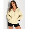 image:imageAUTOMET Womens Sweatshirts Half Zip Fleece Pullover Fall OutfitsButter Yellow