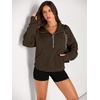 image:imageAUTOMET Womens Sweatshirts Half Zip Fleece Pullover Fall OutfitsCoffee