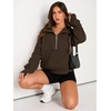 image:imageAUTOMET Womens Sweatshirts Half Zip Fleece Pullover Fall OutfitsCoffee