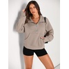 image:imageAUTOMET Womens Sweatshirts Half Zip Fleece Pullover Fall OutfitsCoffeegrey