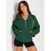 image:imageAUTOMET Womens Sweatshirts Half Zip Fleece Pullover Fall OutfitsDark Green