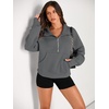 image:imageAUTOMET Womens Sweatshirts Half Zip Fleece Pullover Fall OutfitsDarkdrey