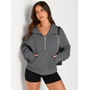 image:imageAUTOMET Womens Sweatshirts Half Zip Fleece Pullover Fall OutfitsDarkdrey