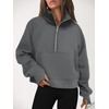 image:imageAUTOMET Womens Sweatshirts Half Zip Fleece Pullover Fall OutfitsDarkdrey