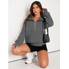 image:imageAUTOMET Womens Sweatshirts Half Zip Fleece Pullover Fall OutfitsDarkdrey