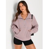 image:imageAUTOMET Womens Sweatshirts Half Zip Fleece Pullover Fall OutfitsDarkpink