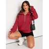 image:imageAUTOMET Womens Sweatshirts Half Zip Fleece Pullover Fall OutfitsFiery Red