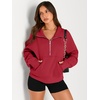 image:imageAUTOMET Womens Sweatshirts Half Zip Fleece Pullover Fall OutfitsFiery Red