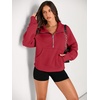 image:imageAUTOMET Womens Sweatshirts Half Zip Fleece Pullover Fall OutfitsFiery Red