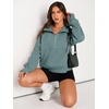 image:imageAUTOMET Womens Sweatshirts Half Zip Fleece Pullover Fall OutfitsGreen