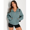 image:imageAUTOMET Womens Sweatshirts Half Zip Fleece Pullover Fall OutfitsGreen