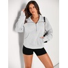 image:imageAUTOMET Womens Sweatshirts Half Zip Fleece Pullover Fall OutfitsGrey