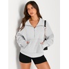 image:imageAUTOMET Womens Sweatshirts Half Zip Fleece Pullover Fall OutfitsGrey