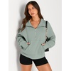 image:imageAUTOMET Womens Sweatshirts Half Zip Fleece Pullover Fall OutfitsGreygreen
