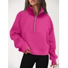 image:imageAUTOMET Womens Sweatshirts Half Zip Fleece Pullover Fall OutfitsHotpink