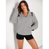 image:imageAUTOMET Womens Sweatshirts Half Zip Fleece Pullover Fall OutfitsLight Grey