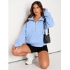 image:imageAUTOMET Womens Sweatshirts Half Zip Fleece Pullover Fall OutfitsLightblue