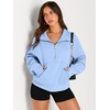 image:imageAUTOMET Womens Sweatshirts Half Zip Fleece Pullover Fall OutfitsLightblue