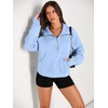 image:imageAUTOMET Womens Sweatshirts Half Zip Fleece Pullover Fall OutfitsLightblue