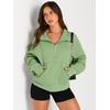 image:imageAUTOMET Womens Sweatshirts Half Zip Fleece Pullover Fall OutfitsLightgreen