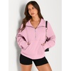 image:imageAUTOMET Womens Sweatshirts Half Zip Fleece Pullover Fall OutfitsLightpink