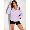 image:imageAUTOMET Womens Sweatshirts Half Zip Fleece Pullover Fall OutfitsLightpurple