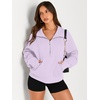 image:imageAUTOMET Womens Sweatshirts Half Zip Fleece Pullover Fall OutfitsLightpurple