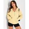 image:imageAUTOMET Womens Sweatshirts Half Zip Fleece Pullover Fall OutfitsLightyellow